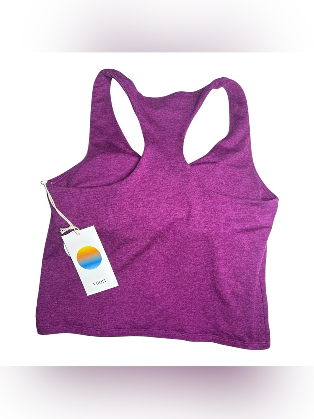 Vuori Halo Performance Crop Tank 2.0 NWT Women’s Medium Magenta Heather - Picture 2 of 3
